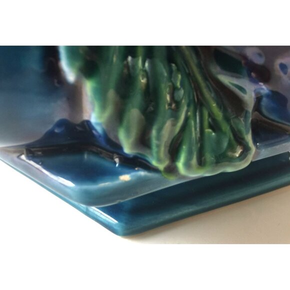 Vintage Inarco Mood Indigo Blue Cookie Jar with Lid | Canistar | 1960s | Footed - Picture 7 of 10